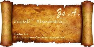 Zsikó Alexandra névjegykártya